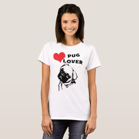 Casual Pug Lover T-shirt (Voorkant volledig)