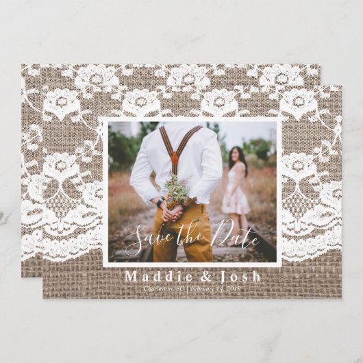 Casual puinhoop en kant opslaan Datum Kaart (Voorkant / Achterkant)