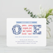 Casual Red White Blue Cookout 1e verjaardag Kaart (Staand voorkant)