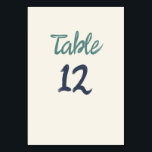 Casual Retro Quirky Handschrift Groen Blauw Bruilo Kaart<br><div class="desc">Casual Retro Quirky Handschrift Groen Blauw Bruiloft Tafel Nummer</div>