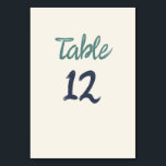 Casual Retro Quirky Handschrift Groen Blauw Bruilo Kaart<br><div class="desc">Casual Retro Quirky Handschrift Groen Blauw Bruiloft Tafel Nummer</div>