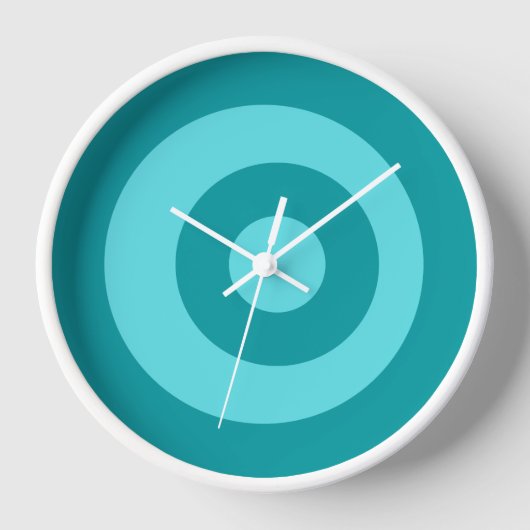 Casual ronde turquoise wandklok (Voorkant)