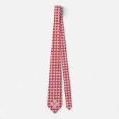 Casual rood geruit monogram stropdas (Voorkant)