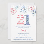 Casual Rood Wit Blauw Buitenshuis 21e Verjaardagsf Kaart (Voorkant)