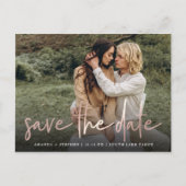 Casual Roos | Foto Wedding Save the Date Aankondigingskaart (Voorkant)