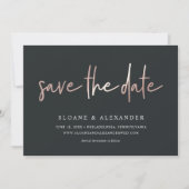 Casual Roos Gold | Moderne bruiloft Save The Date (Voorkant)