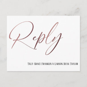 Casual Roos Gouden Handschrift RSVP Song Aanvraag Briefkaart