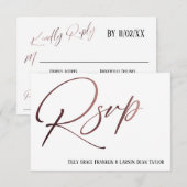 Casual Roos Gouden Handschrift RSVP Song Aanvraag Informatiekaartje (Voorkant / Achterkant)