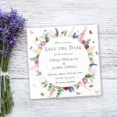 Casual roze Paarse vlindervlinder Bewaar datum Kaart