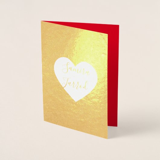 Casual Rsvp en Kaart voor rode en goudhartslag (Voorkant)