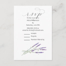 Casual RSVP-kaart Lavendel Waterverf Informatiekaartje