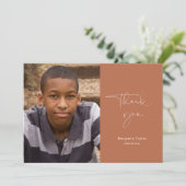 Casual Rust Afstuderen Hartelijk dank voor uw foto Bedankkaart (Staand voorkant)