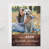 Casual Rustic Photo Wood Afstuderen Kaart (Voorkant)