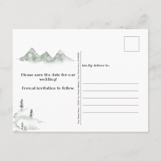 Casual rustieke familie hut Save the Date | Aankondigingskaart (Achterkant)