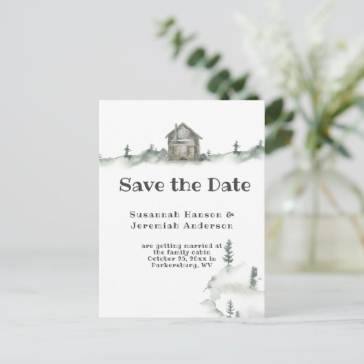 Casual rustieke familie hut Save the Date | Aankondigingskaart (Staand voorkant)