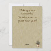 Casual rustieke vrolijke kerstfoto feestdagenkaart (Achterkant)