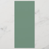 Casual Sage Green Minimalistisch Elegant Trouwvoed Menu (Achterkant)