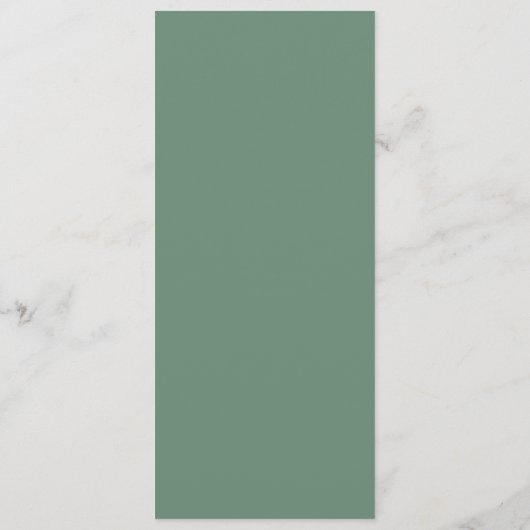 Casual Sage Green Minimalistisch Elegant Trouwvoed Menu (Achterkant)