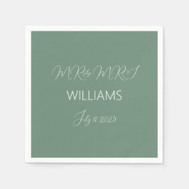 Casual Sage Groen Eenvoudig Script Minimalistische Servet