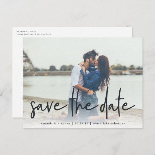 Casual schets | Foto Sla de datum op Aankondigingskaart (Voorkant / Achterkant)