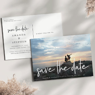 Casual schets   Foto Sla de datum op Aankondigingskaart