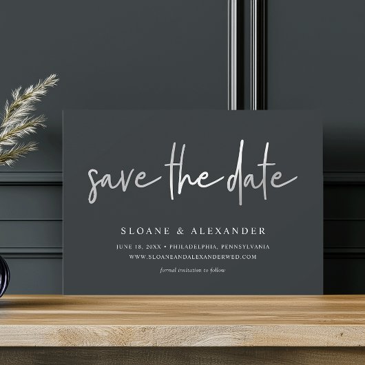 Casual schets Silver | Moderne bruiloft Save The Date