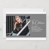 Casual schrijfnaam Afstuderen Photo Invitation Kaart (Achterkant)