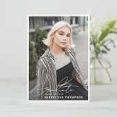 Casual schrijven Afstuderen 2 foto-uitnodiging Kaart (Staand voorkant)