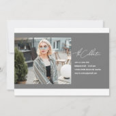 Casual schrijven Afstuderen 2 foto-uitnodiging Kaart (Achterkant)