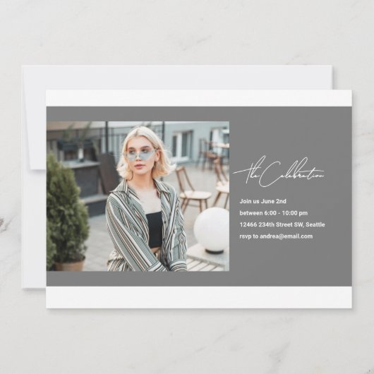 Casual schrijven Afstuderen 2 foto-uitnodiging Kaart (Achterkant)