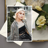 Casual schrijven Afstuderen 2 foto-uitnodiging Kaart