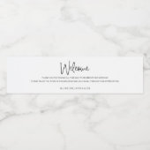 Casual schrijven bruiloft Welkome cadeautas Waterfles Etiket (Enkel label)