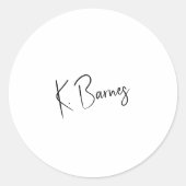 Casual Scrip Signature envelop Ronde Sticker (Voorkant)