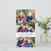 Casual script 4 Kerstfeestdag met foto's Feestdagenkaart (Staand voorkant)