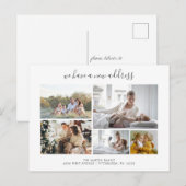 Casual Script | 5 Foto's Moving Announge Briefkaart (Voorkant / Achterkant)