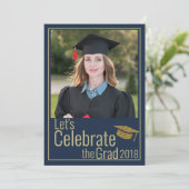 Casual Script |Aangepaste foto afstudeerfeest Kaart (Staand voorkant)