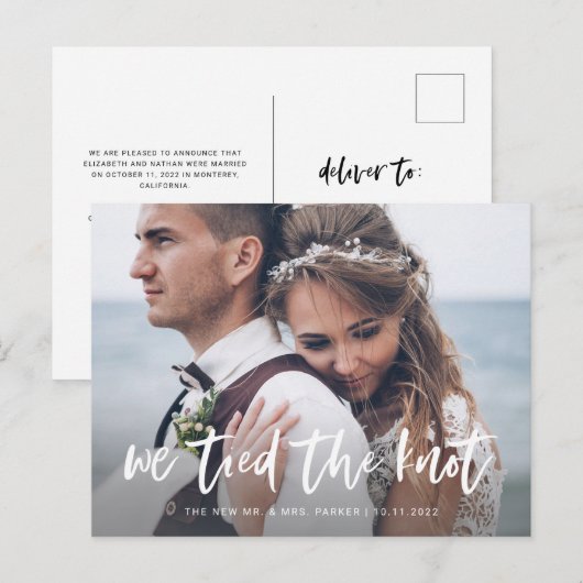 Casual Script | Aankondiging van de fotouitgave Briefkaart (Voorkant / Achterkant)