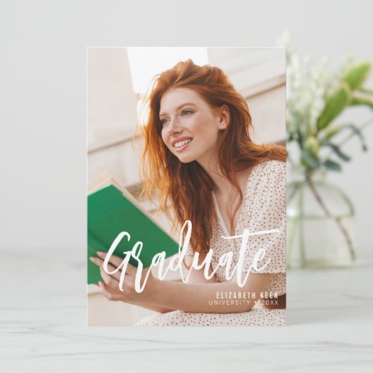 Casual Script | Aankondiging van twee foto-Afstude (Staand voorkant)