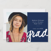 Casual Script-Afstudeerder | Eenvoudig foto-Afstud Aankondiging (Voorkant)
