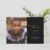 Casual Script Afstuderen Hartelijk dank voor uw ka Bedankkaart (Staand voorkant)