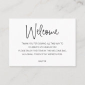 Casual Script Afstuderen Welkome cadeautas Plaatskaartje (Voorkant)