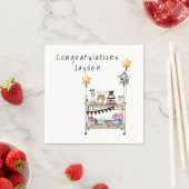 Casual Script Bar Cart Graduation Napkins Servet (Insitu)