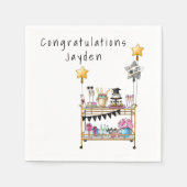Casual Script Bar Cart Graduation Napkins Servet (Voorkant)