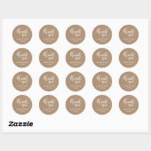 Casual script Bedankt Rustic Wedding Ronde Sticker (Vel)