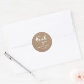 Casual script Bedankt Rustic Wedding Ronde Sticker (Envelop)