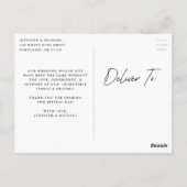 Casual Script Black Weddenschap Hartelijk dank Briefkaart (Achterkant)