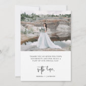 Casual Script | Blush minimalist twee-fotobruiloft Bedankkaart (Achterkant)