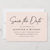 Casual Script Blush Weddenschap Save The Date (Voorkant)