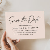 Casual Script Blush Weddenschap Save The Date