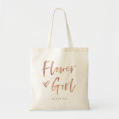 Casual Script | Chic Roos Gold Bloemenmeisje Gift Tote Bag (Voorkant)